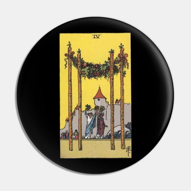 Four of Wands Tarot Pin by NovaOven