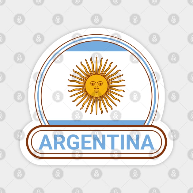 Argentina Country Badge - Argentina Flag Magnet by Yesteeyear