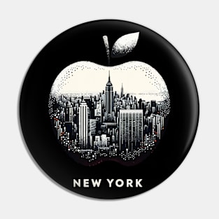 The Big Apple New York Abstract Cityscape Pin