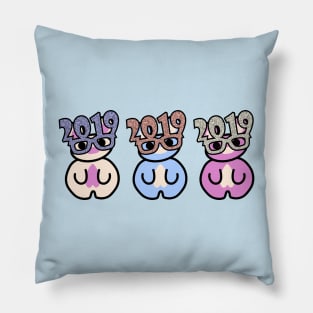 Three Chibis (New Years 2019) Pillow