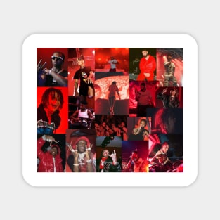 red rap collage Magnet