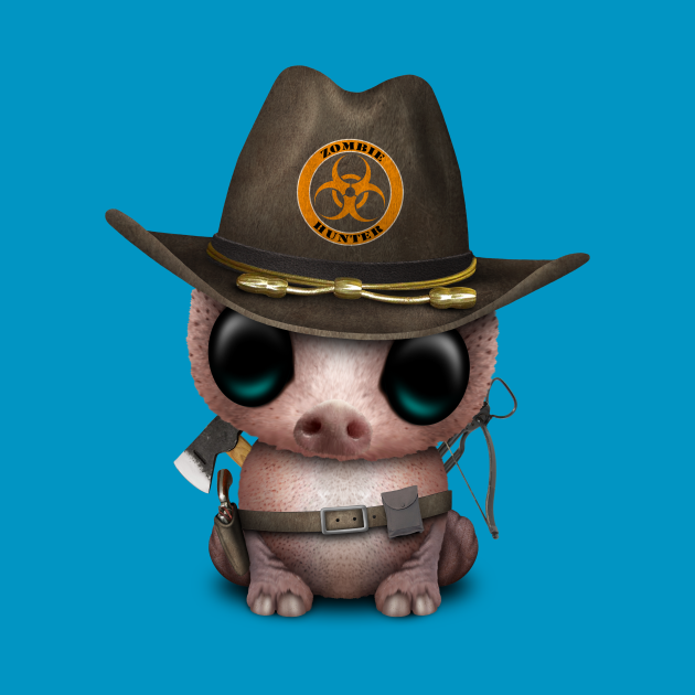 Cute Zombie Hunter Baby Pig - Zombie - T-Shirt | TeePublic FR