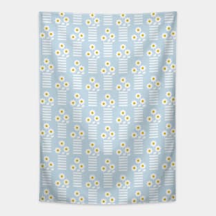 Pretty white abstract flowers pattern design, version two Tapestry