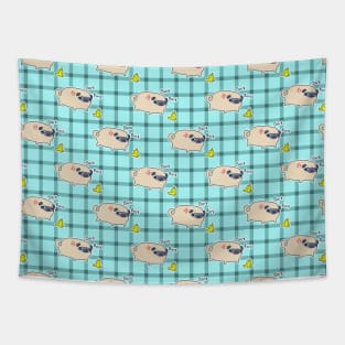 Bork Bork Pug Pattern Tapestry