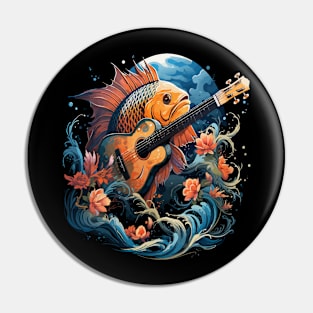 Angelfish Playing Guitar Pin