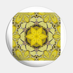 kaleidoscope design in shades of yellow black and grey Pin