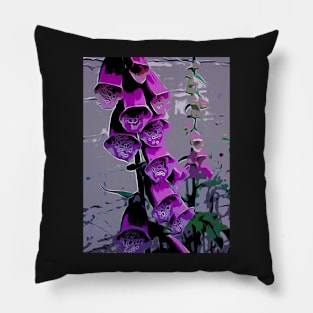 Purple Foxgloves Pillow