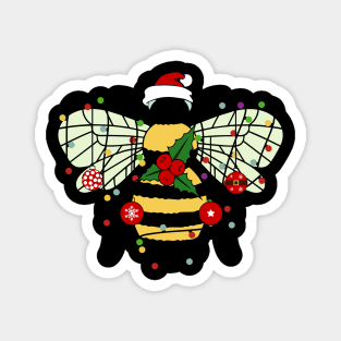 Bee Christmas Tree Xmas Lights Funny Bee Lover Christmas Gift Magnet