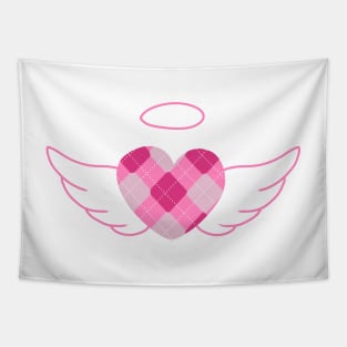 Pink Argyle angel heart (y2k preppy plazacore) Tapestry