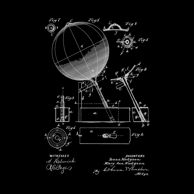 Geographical Globe Vintage Patent Hand Drawing by TheYoungDesigns