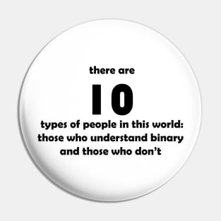 10 types of people Software Development humor / humour binary Pin