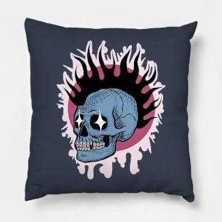 Skull in flames Pillow