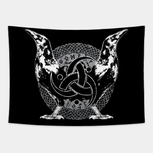 The Twin Ravens of Odin -Huginn and Muninn Tapestry