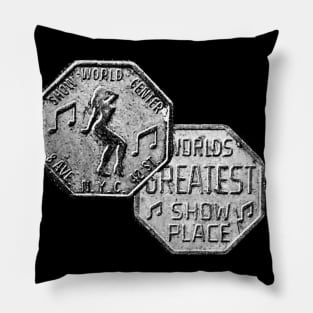 Vintage 42nd St. Peepshow Token - NYC 1980's Pillow