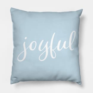 Copy of Copy of Joyful Pastel Blue Script Christmas Holiday Wish Pillow