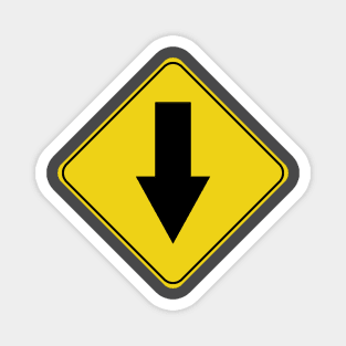 Caution Road Sign Down Arrow Magnet