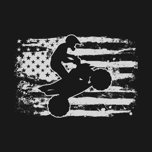 Disover Quad American Flag Four-Wheeler Vintage - Quad - T-Shirt