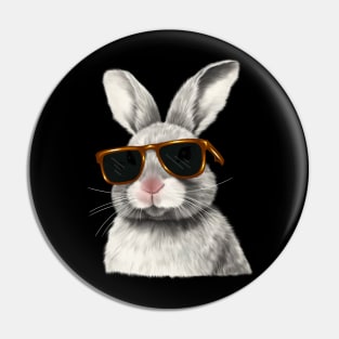 Cute Rabbit wearing Sun Glasses, Love Bunnies Pin