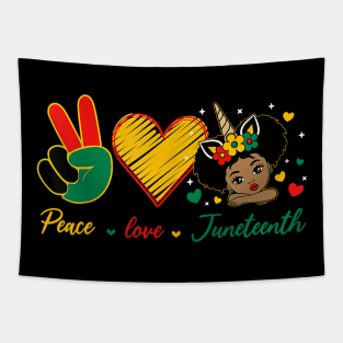 Peace Love Juneteenth June 1865 African black Freedom Tapestry