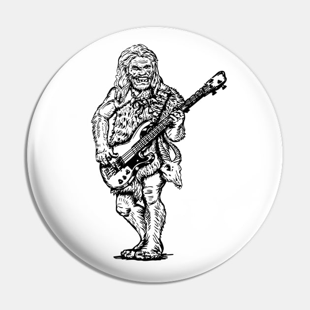 SEEMBO Neanderthal Playing Guitar Guitarist Musician Band Pin by SEEMBO