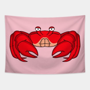 Cute red crab cartoon illustration Tapestry