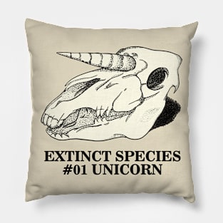 Exctinct Species #01 Unicorn (Black Type) Pillow