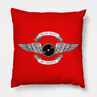 MUSIC RULES MY WORLD Pillow