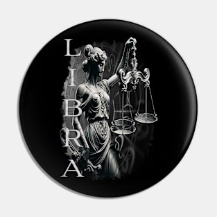 Elegant Libra Zodiac Scales & Justice Art Pin