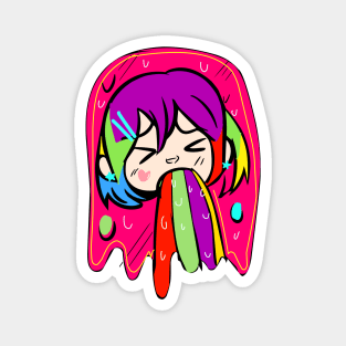 Gothic Puke Rainbow Girl Magnet