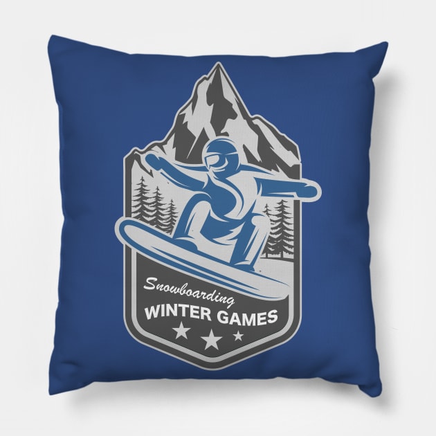 Snowboarding Winter Games Snowboard Pillow by Hariolf´s Mega Store