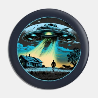 UFO Flying Saucer Alien Abduction Pin