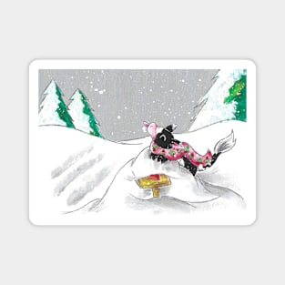 Snowy Strawberry Patch Magnet