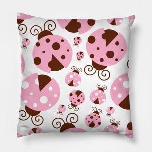 Pattern Of Ladybugs, Cute Ladybugs, Pink Ladybugs Pillow
