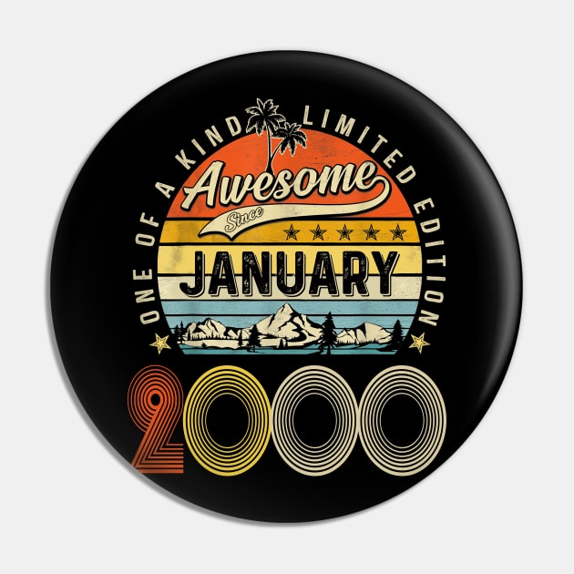 Awesome Since January 2000 Vintage 23rd Birthday Pin by Ripke Jesus