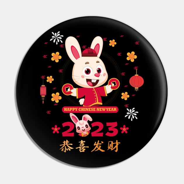 Happy Chinese New Year 2023 Year Of The Rabbit Pin by secretboxdesign