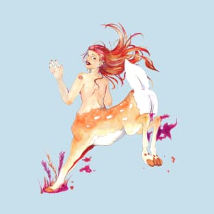 On the Move - Deer Centaur Lady - Fantasy Art T-Shirt