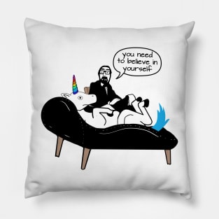 Therapist - Unicorn does not believe in itself. Pillow