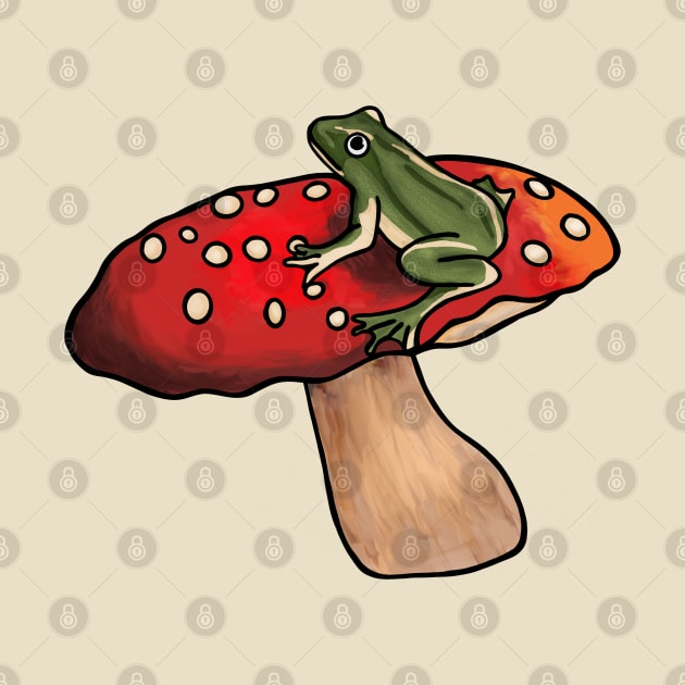 Frog on a Mushroom by Slightly Unhinged