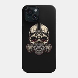 skull wearing gas mask Phone Case