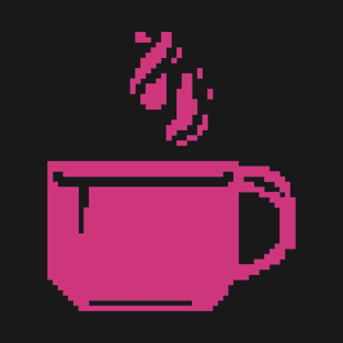 Pink Coffee cup pixel art T-Shirt