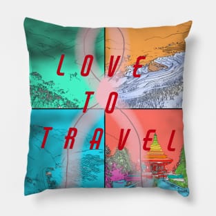 Wanderlust? Explore the World with "Love to Travel" Design Pillow