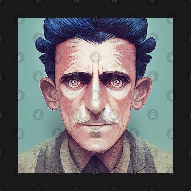 George Orwell portrait | Anime style by Classical