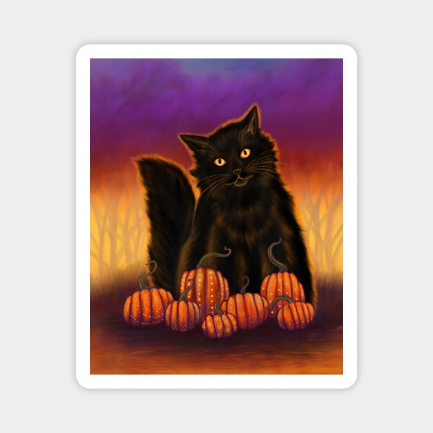 Cat Spirit of Halloween Magnet by dragonstarart