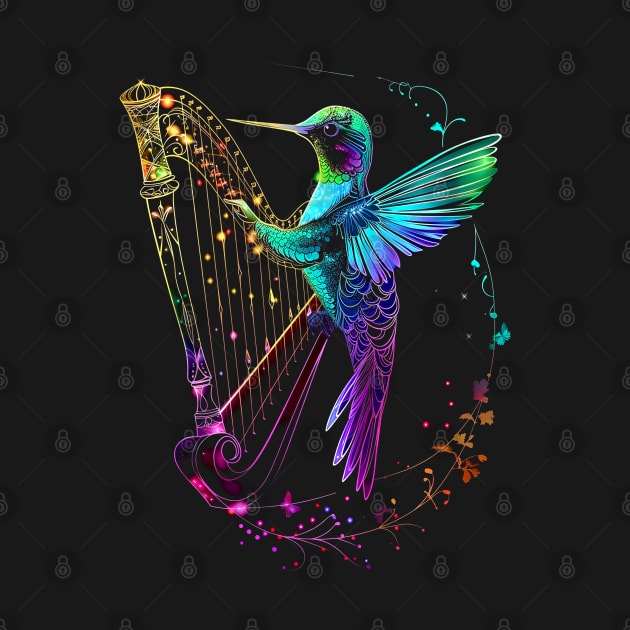 Holographic Hummingbird Harpist by AriWiguna