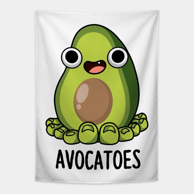 Avoca-toes Funny Avocado Puns Tapestry by punnybone