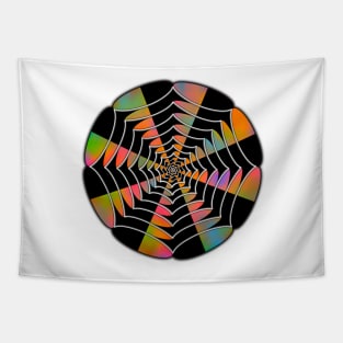 Neon Radio Wave Mandala - Intricate Digital Illustration, Colorful Vibrant and Eye-catching Design, Perfect gift idea for printing on shirts, wall art, home decor, stationary, phone cases and more. Tapestry