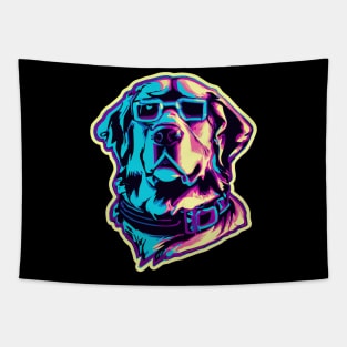 Labrador Vaporwave Dog Lover Retriever Tapestry