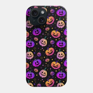 Halloween neon pumpkin pattern Phone Case