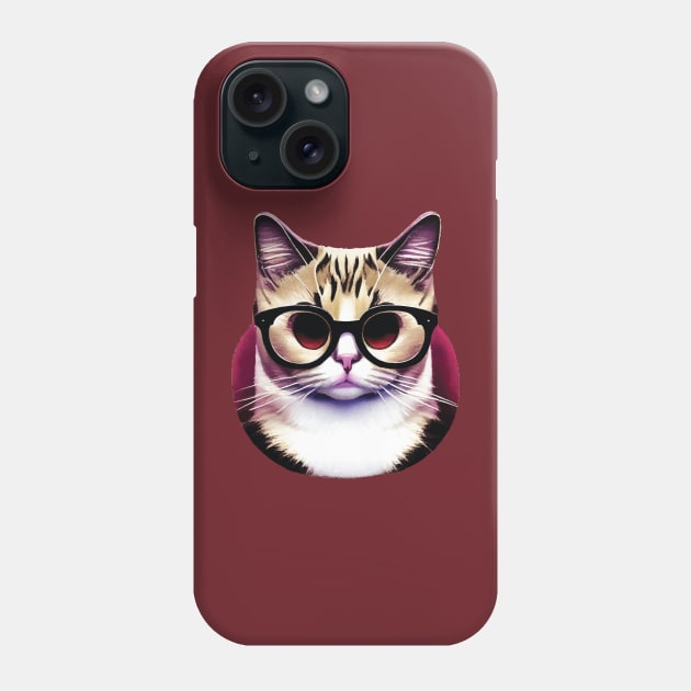 Cat wear glasses Phone Case by ddesing