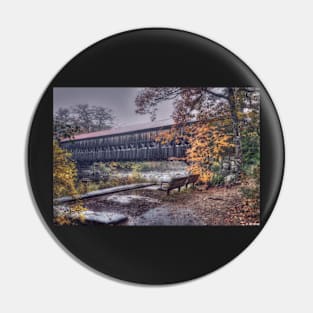 An Albany Covered Bridge Autumn Pin